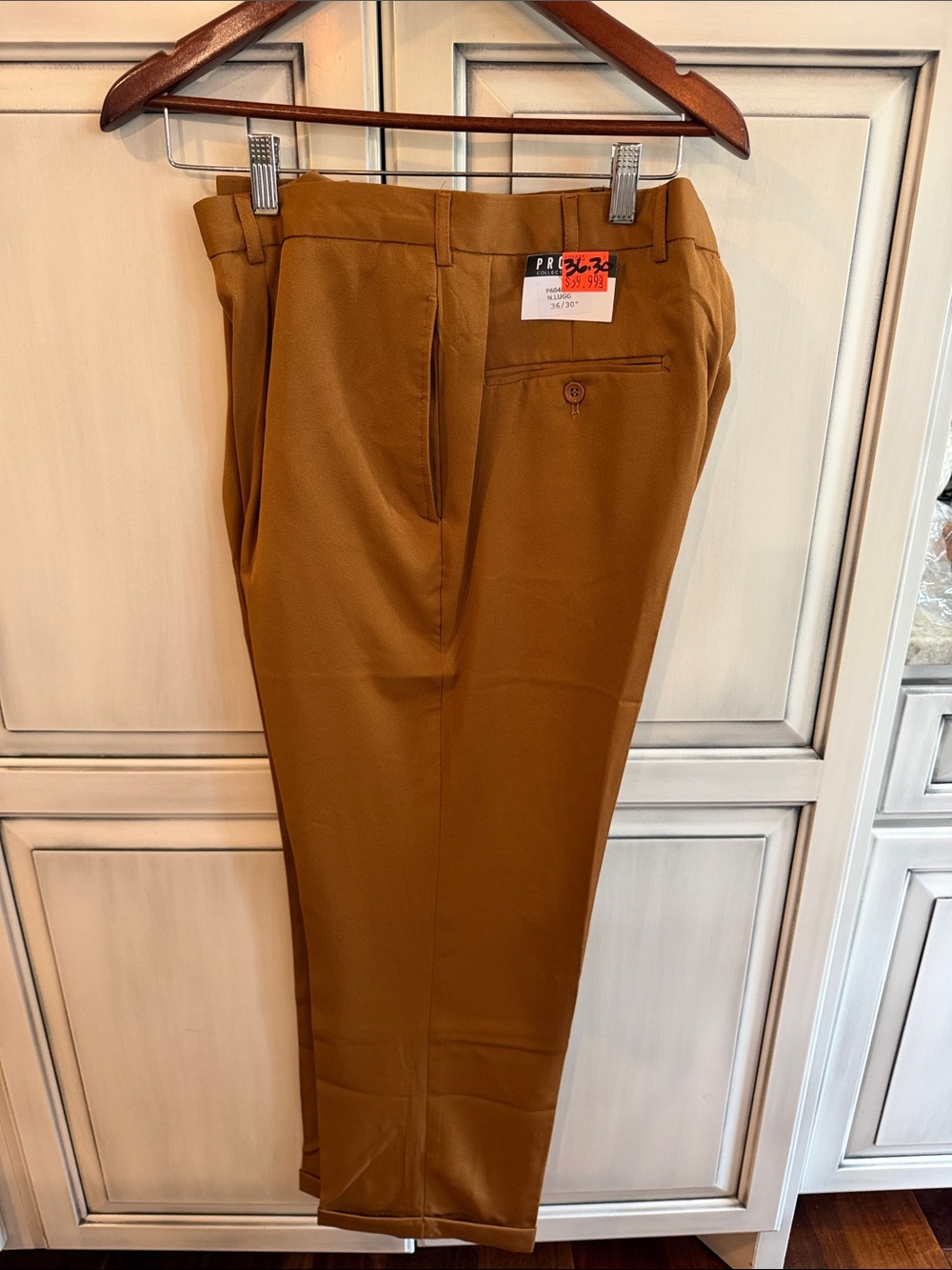Men's Slim Dress Pants in Tan